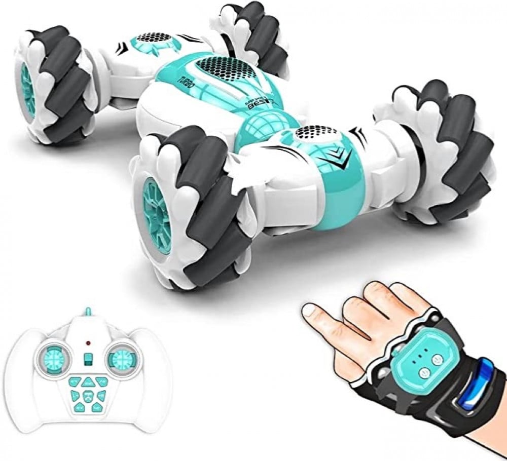 سيارة ستانت اس-012 من جرافلسو بجهاز تحكم عن بعد وتصميم دفع رباعي وقابلة للتحول وبسرعة بتردد 2.4GHz ودوران 360 درجة وتناسب الطرق الوعرة ومزودة بساعة بمستشعر تعمل بحركات اليد، مناسبة كهدية للاولاد